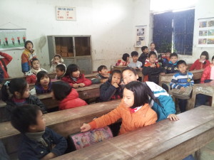 A classroom at a public primary school in the Binh Luc district.