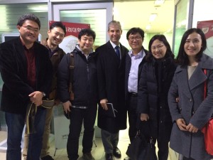 The group at Korea University, including employees from Apple, Intermajor, and KBS. Photo by Tracy Kim Horn 
